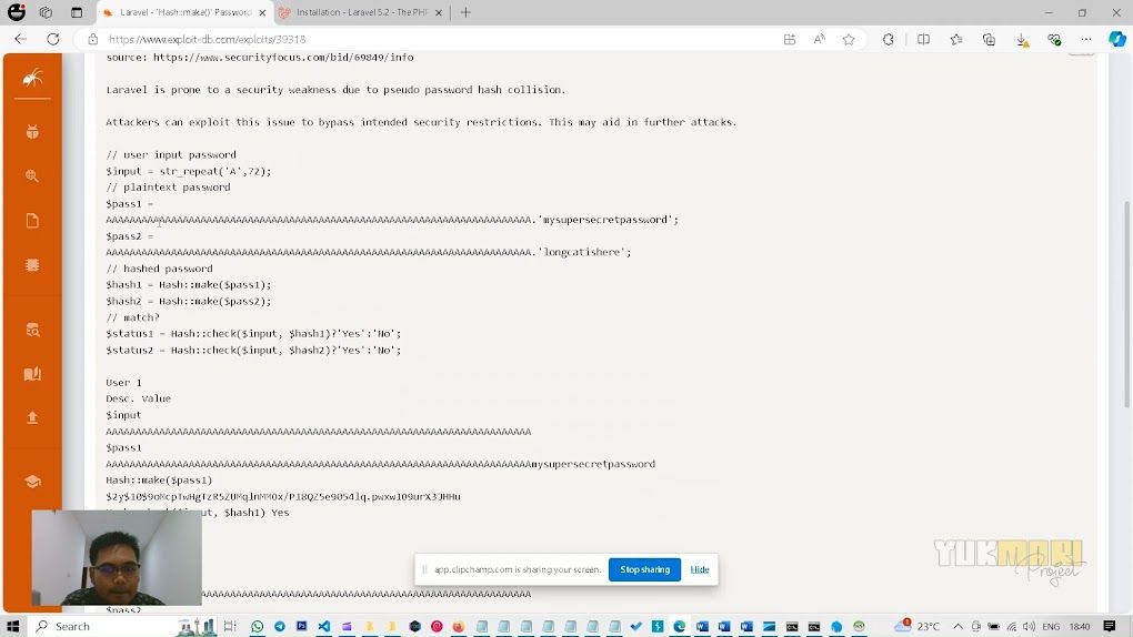 Screenshot 5 : Memulai Perjalanan dalam Keamanan Website : Bangun Pengalaman Praktis