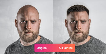 Featured image for the blog post of the title: Try on a new hairline with AI