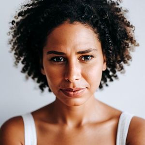 Black female short curly hair style