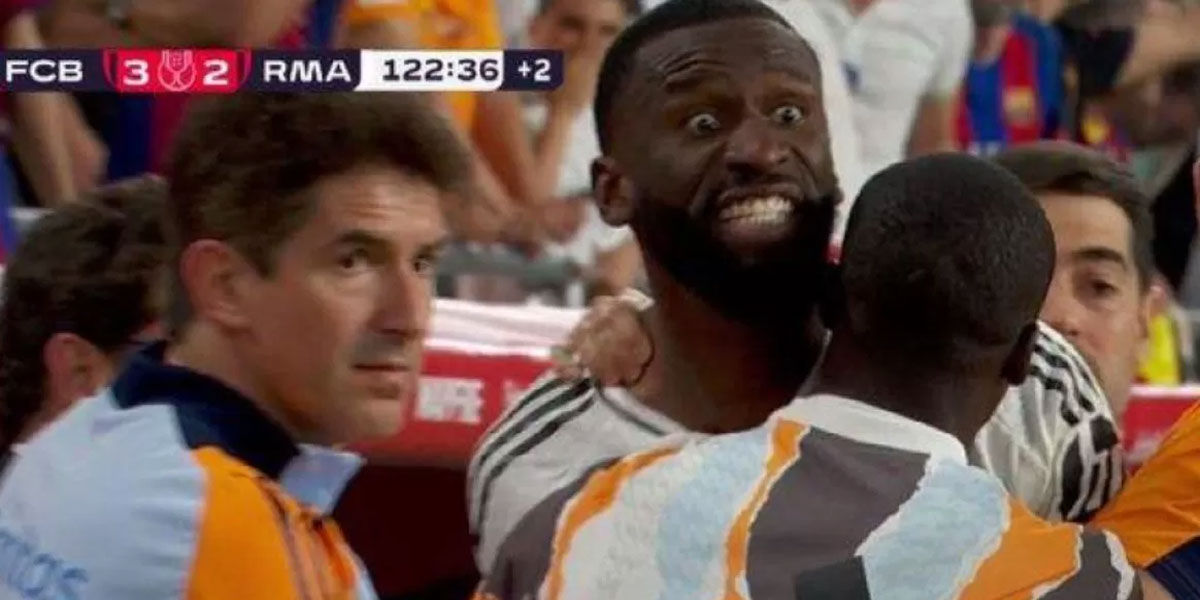 Rudiger Berikan Penjelasan Terkait Dirinya yang Ngamuk di Final Copa del Rey