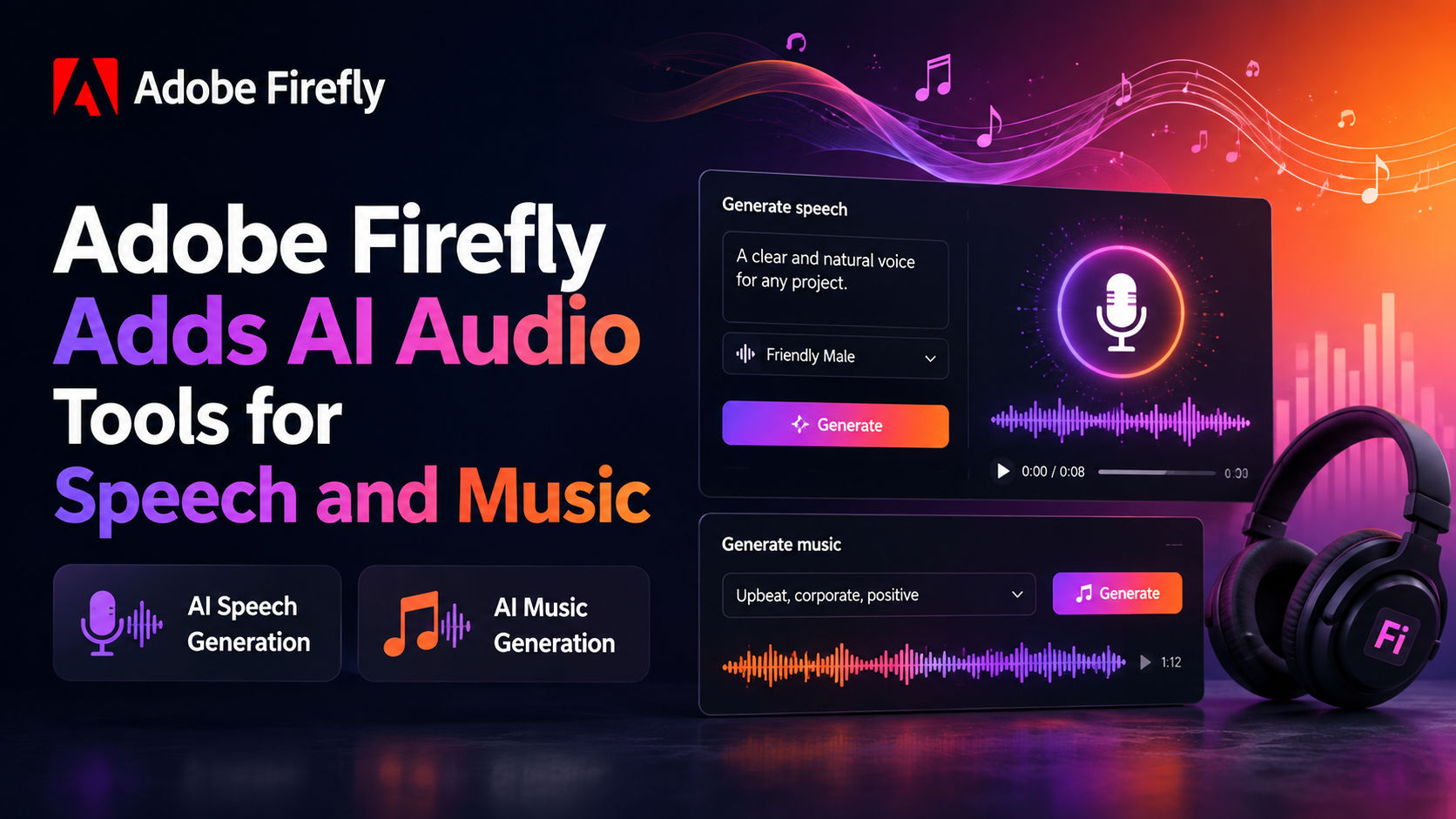 Adobe Firefly Adds AI Audio Tools for Speech and Music