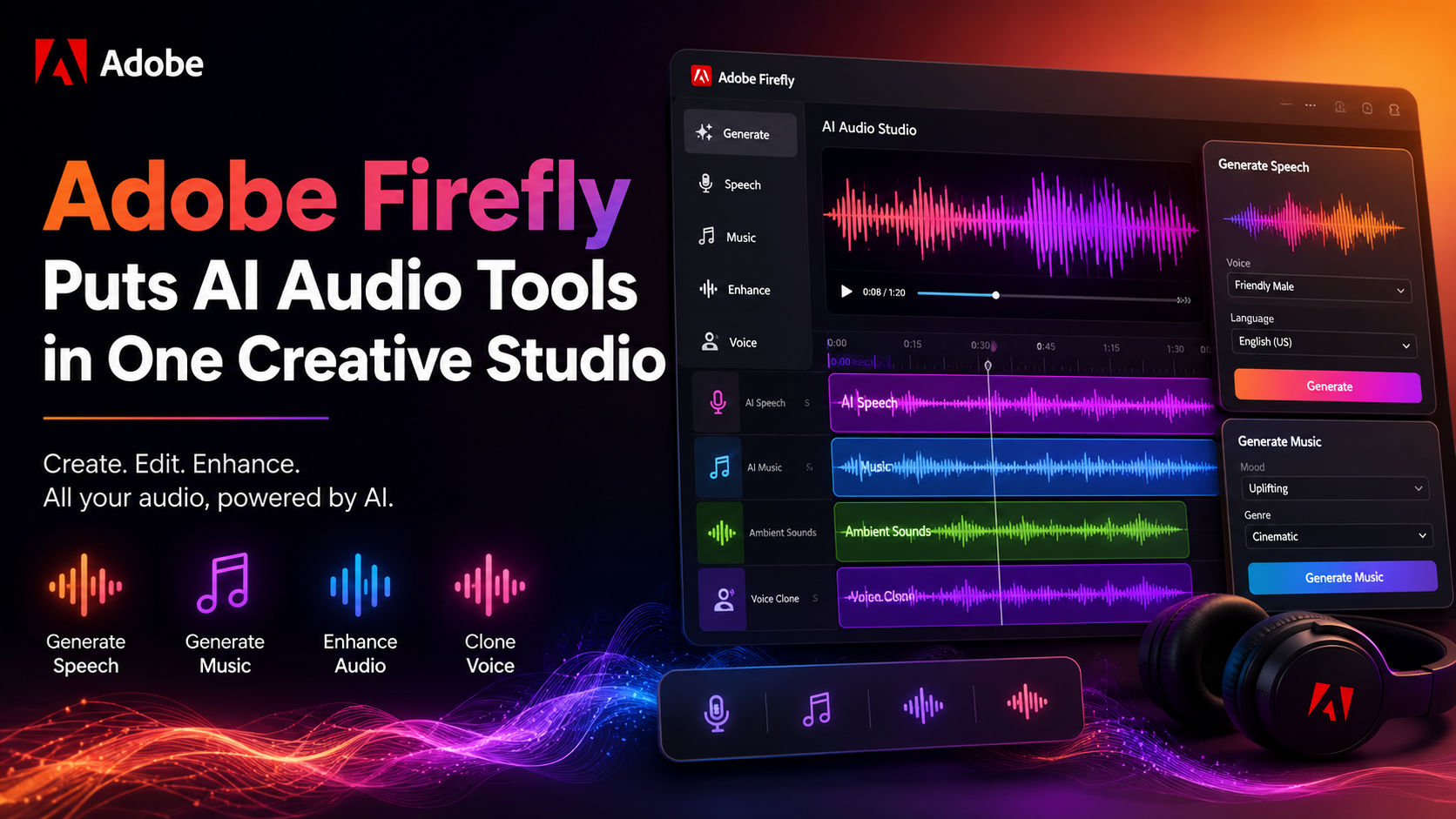 Adobe Firefly Puts AI Audio Tools in One Creative Studio
