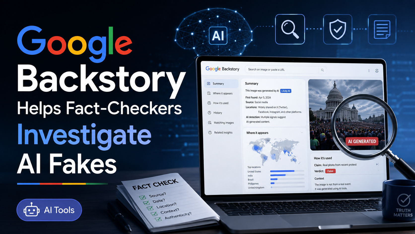 Google Backstory Helps Fact-Checkers Investigate AI Fakes