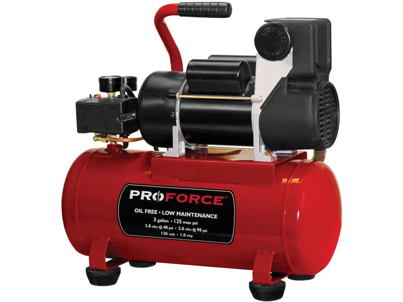 Pro-Force VPF1080318 3-Gallon Oil Free Air Compressor with Kit
