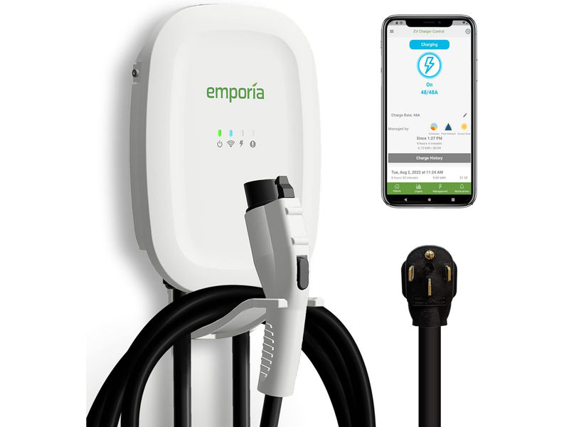 EMPORIA Level 2 48 Amp WiFi Enabled Electric Vehicle (EV) Charger