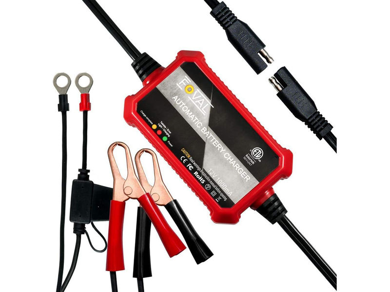 Foval 12V 1-Amp Automatic Trickle Battery Charger