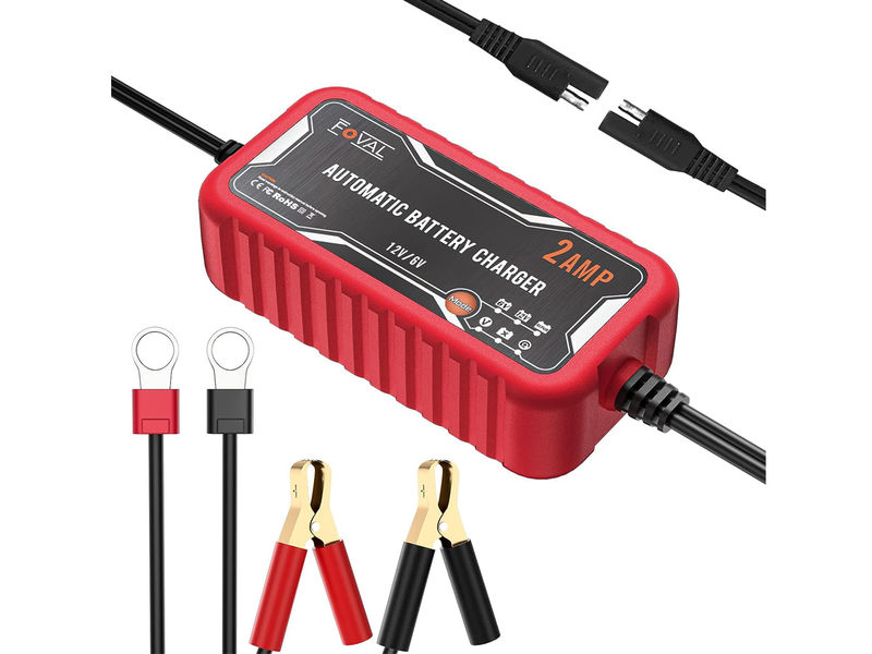 Foval 6V-12V 2Amp Automatic Trickle Battery Charger