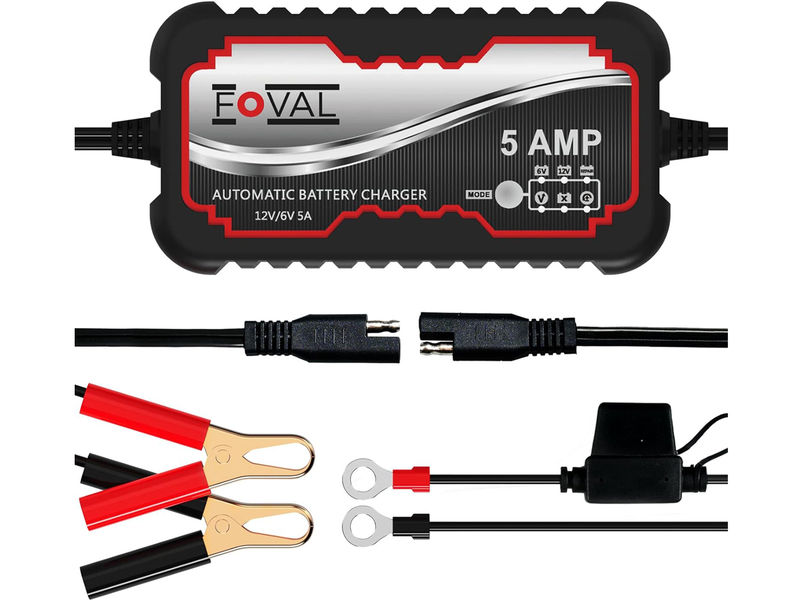 FOVAL 6V-12V 5 Amp Battery Charger
