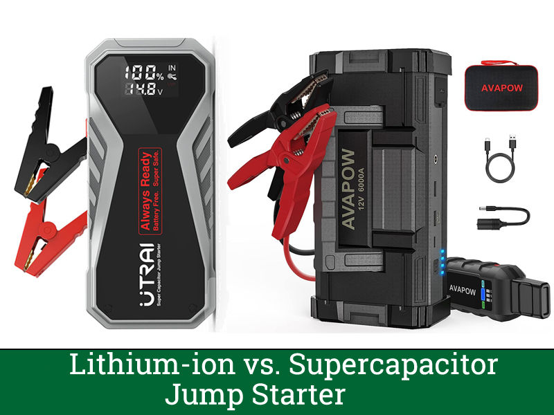 Battery Lithium-ion vs. Supercapacitor Jump Starter