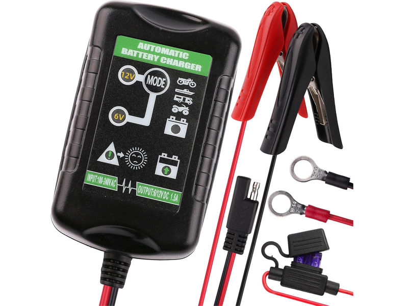LotFancy 6V-12V 1.5Amp Automatic Battery Charger