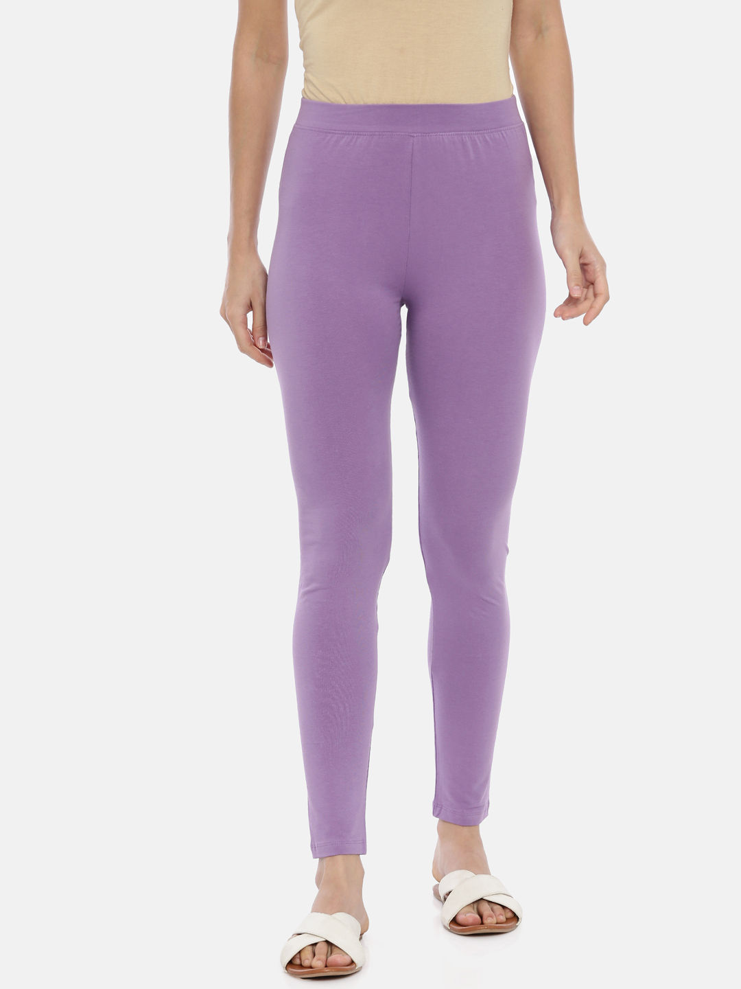 Buy Purple Knitted Winter Leggings With Pintuck Online - Shop for W