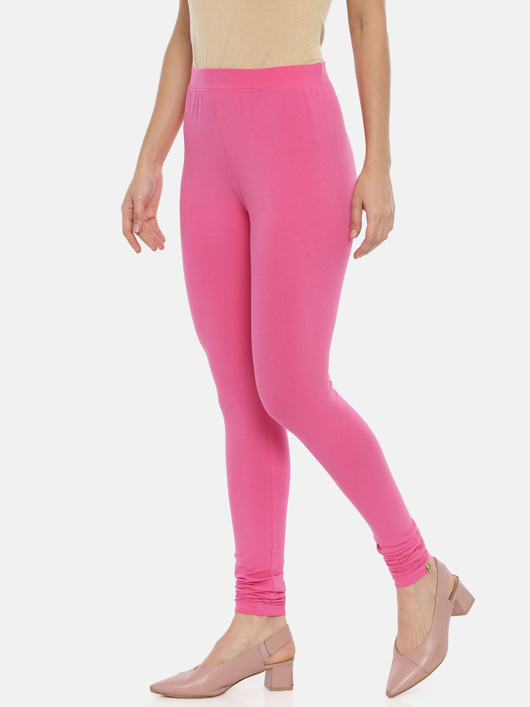 Margot Lace Panel Semi-Sheer Leggings Pink | POSTER GIRL