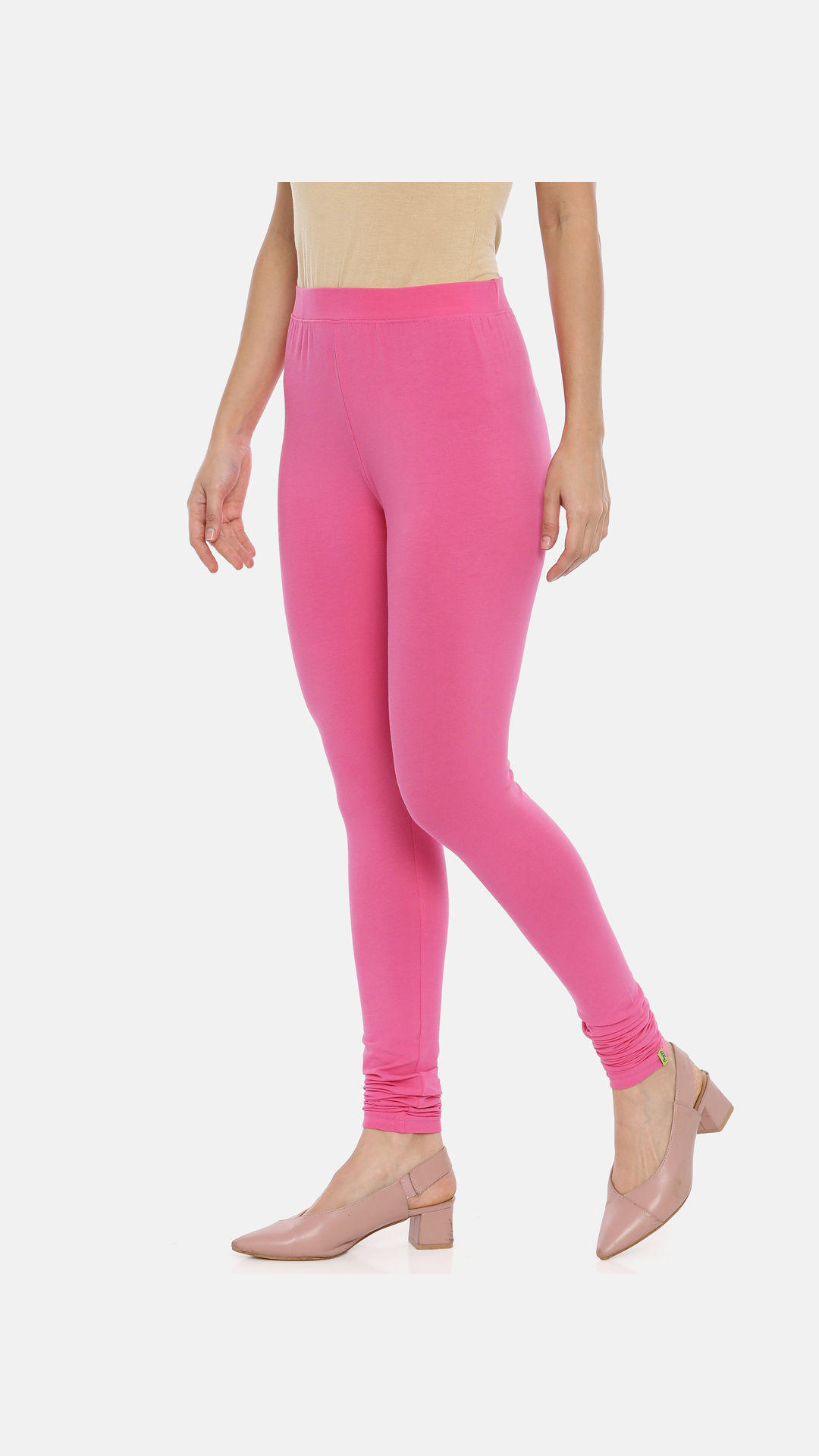 Huggy Women Hot Pink Solid Churidar-Length Leggings (XXL) - Yavonne