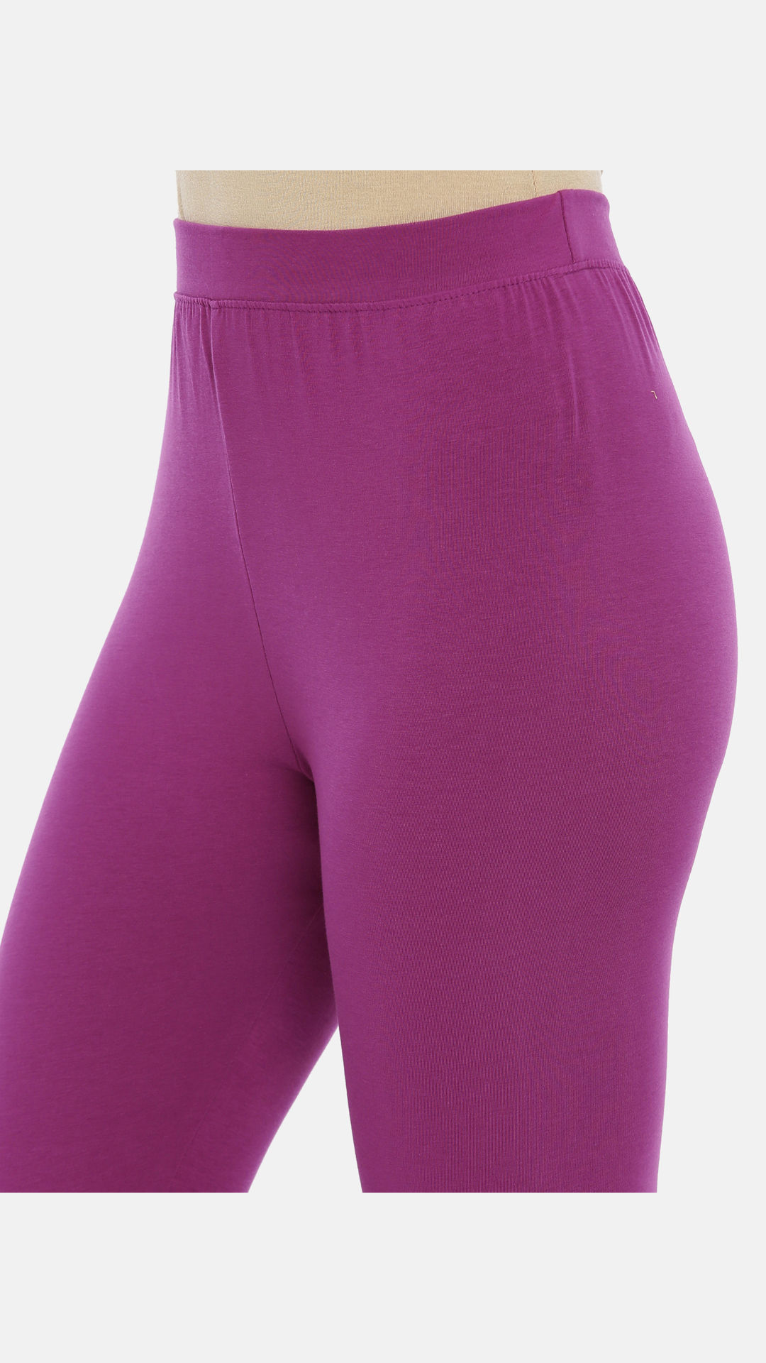 Huggy Women Hot Pink Solid Churidar-Length Leggings (XL) - Yavonne