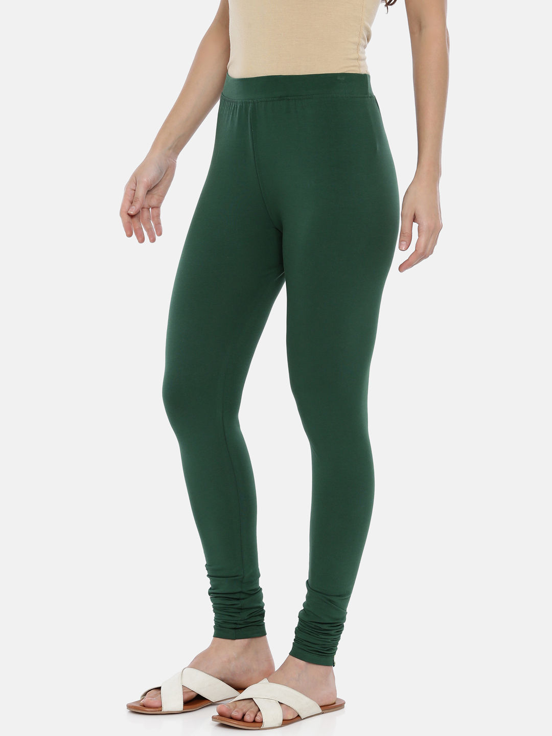 Buy Cotton Lycra Churidar Free Size D Z Green Leggings Online – MyBatua.com