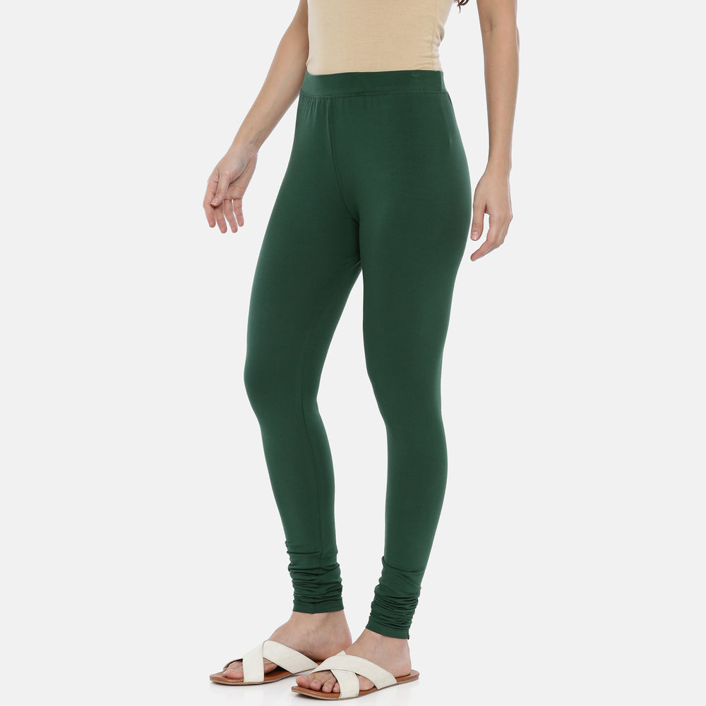 Dark Green Womens Leggings And Churidars - Buy Dark Green Womens