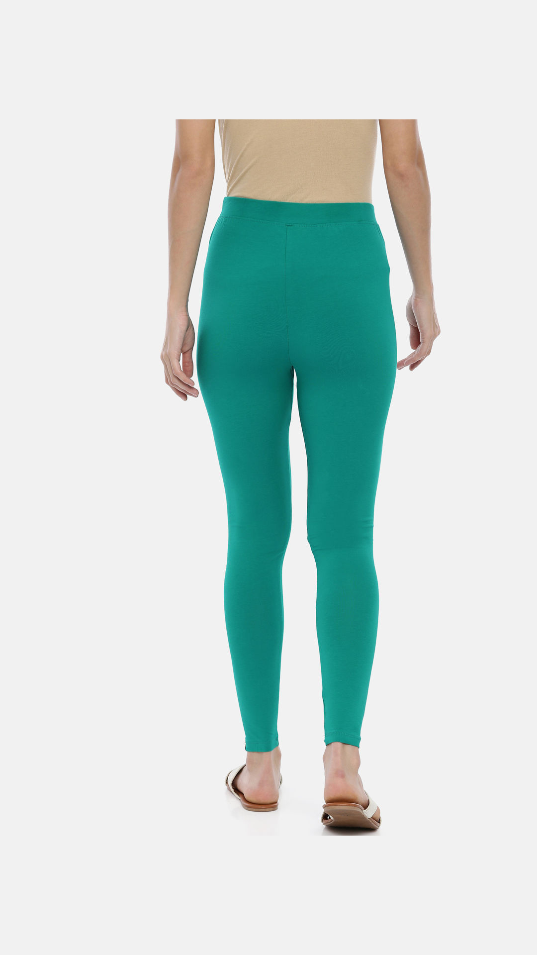 green solid legging