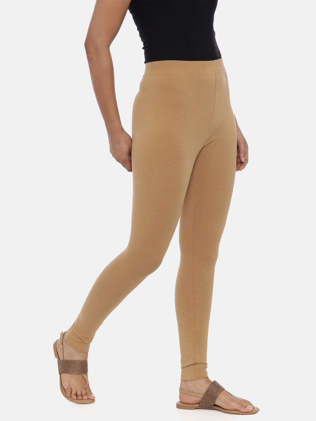 Buy Sand Grouse Women's Coffee Brown Colour Cotton Solid Leggings at  Amazon.in