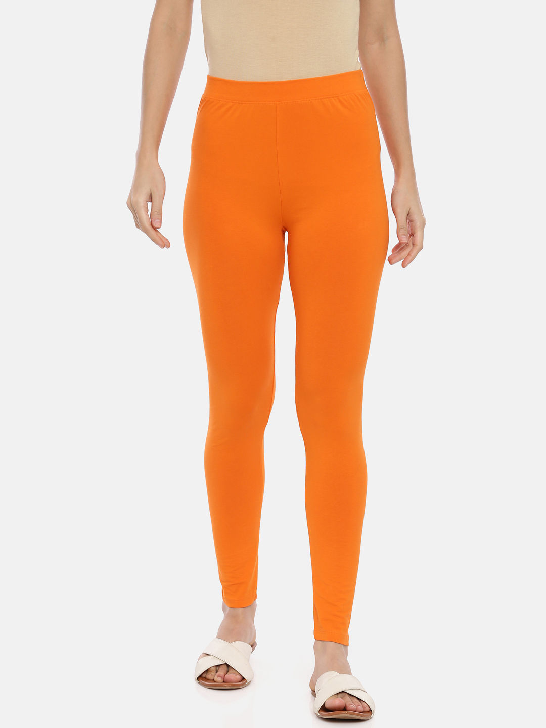 ERAZOR Ankle length Bio-Wash cotton legging free size- ORANGE