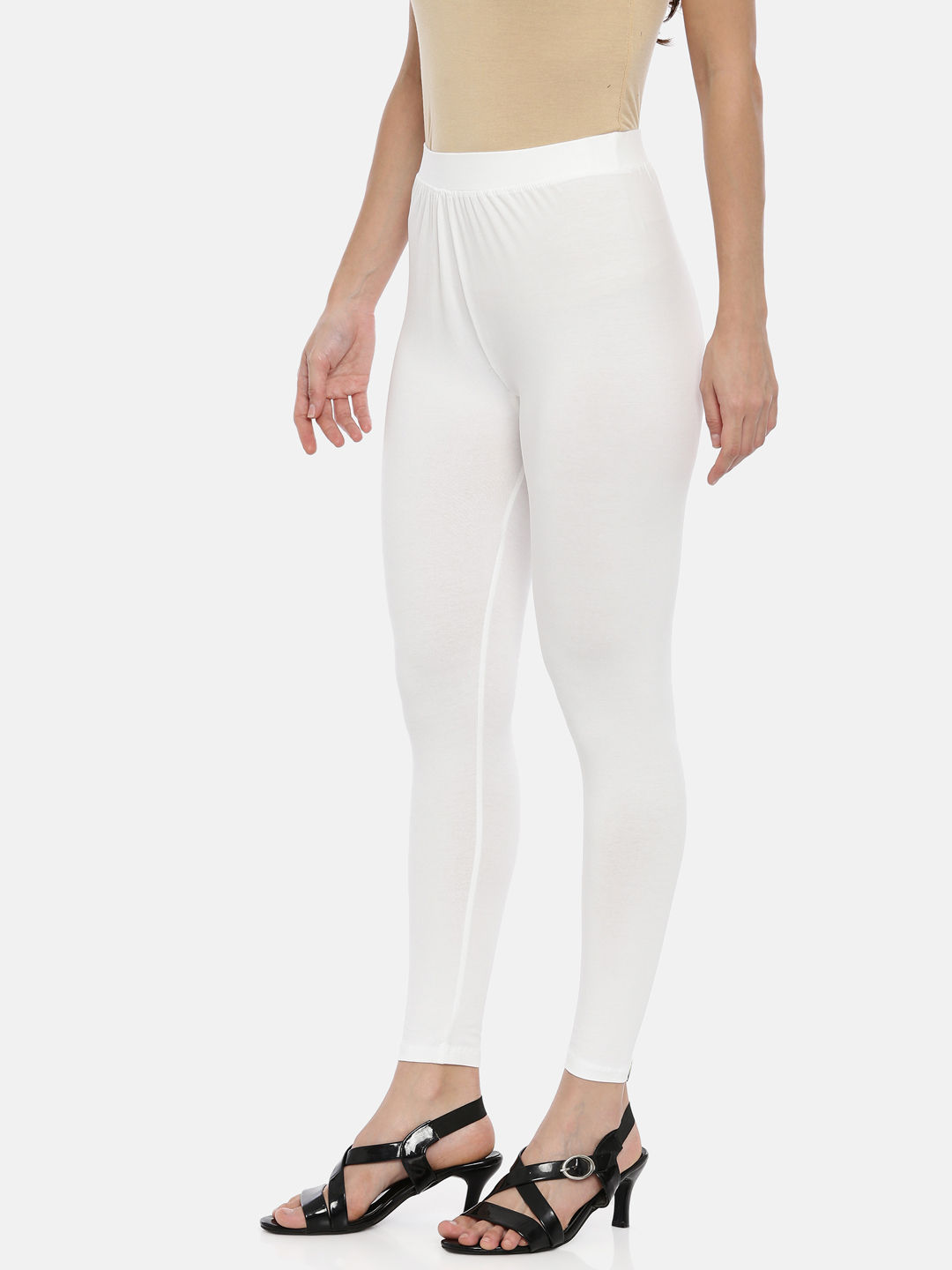 Buy online White Solid Full Length Leggings from Capris & Leggings for Women  by Tag 7 for ₹529 at 52% off | 2024 Limeroad.com