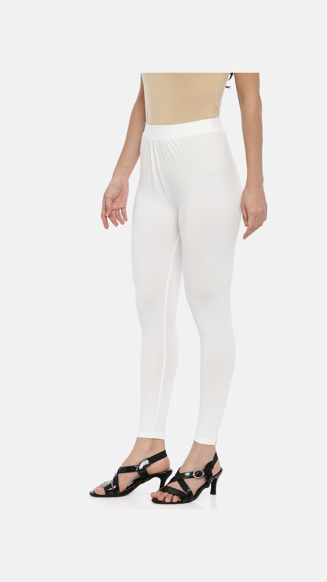 Buy TAG 7 Women White Solid Ankle Length Leggings - Leggings for Women  11053412