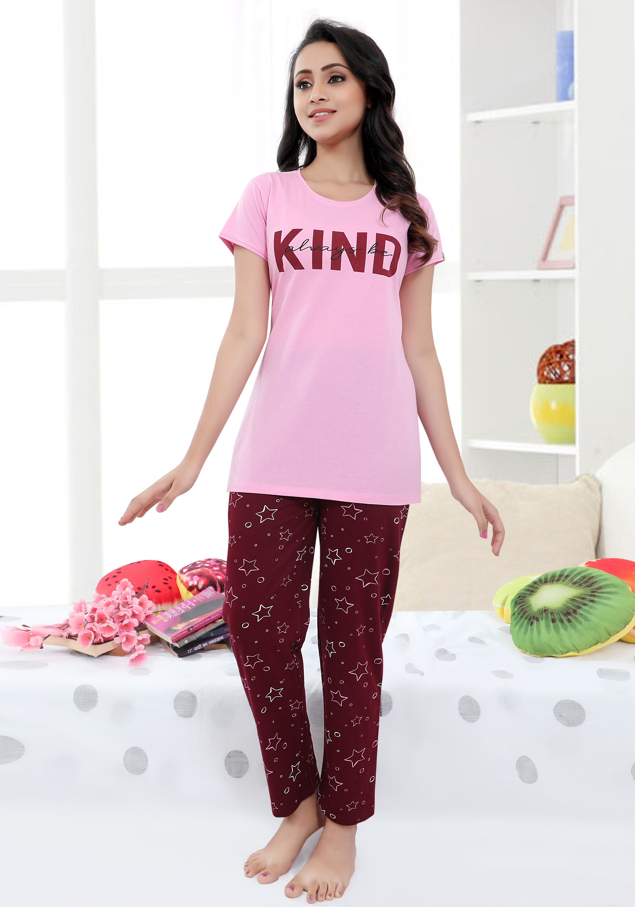 Buy Loody'S Women Pink, White Satin Night Suit Set (Xxl) | Satin Nighties |  XXL Nighties | Night wear | Sleepwear / Night Dress Online at Best Prices  in India - JioMart.