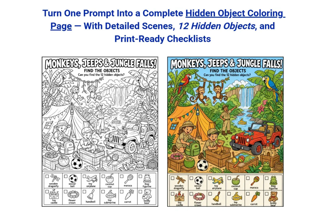 318 Prompts for Children's Hidden Object Coloring Books: What 3 Years of Failure Taught Me About AI Publishing