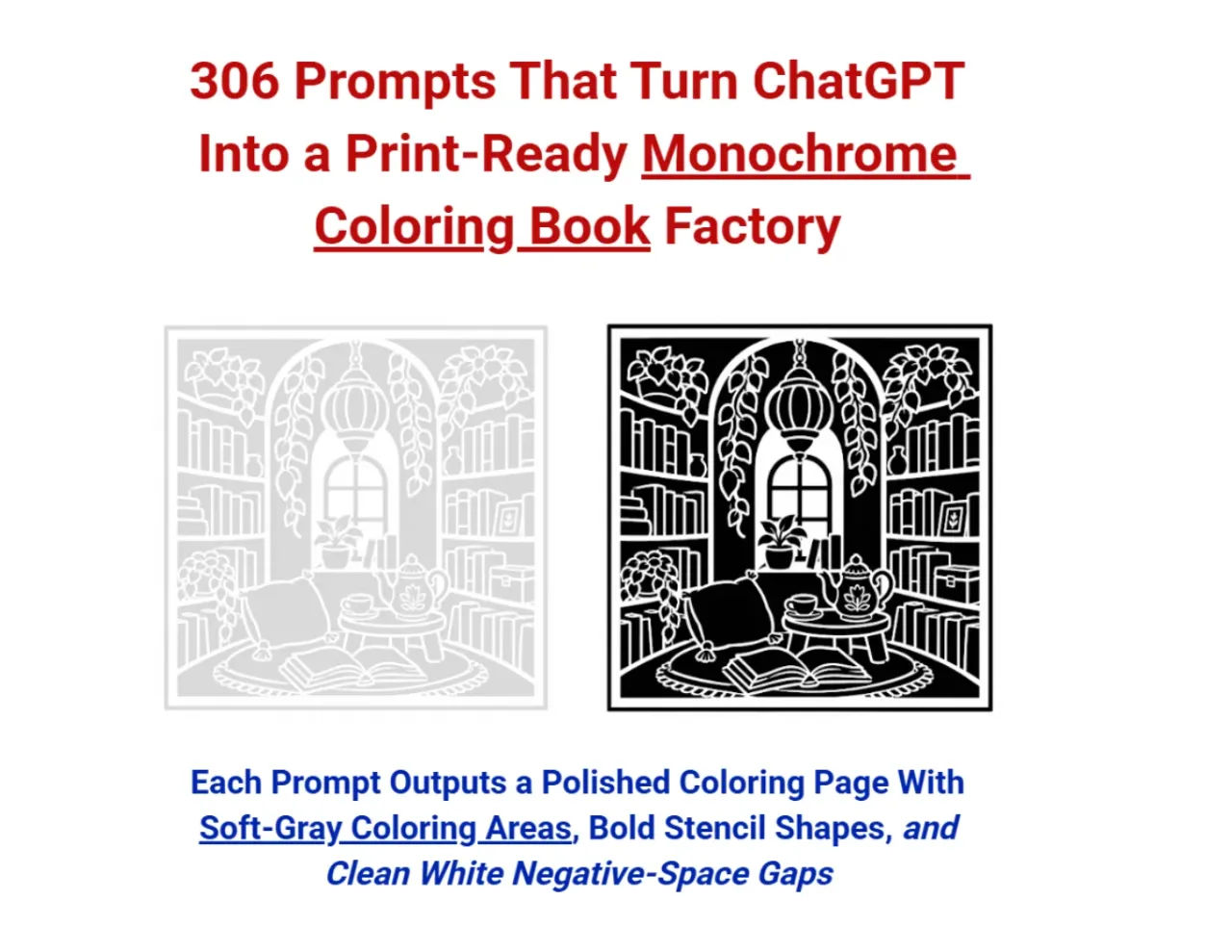 306 Prompts for Monochrome Coloring Books Review: A Practical Prompt Pack for Faster KDP and Etsy Coloring Page Creation