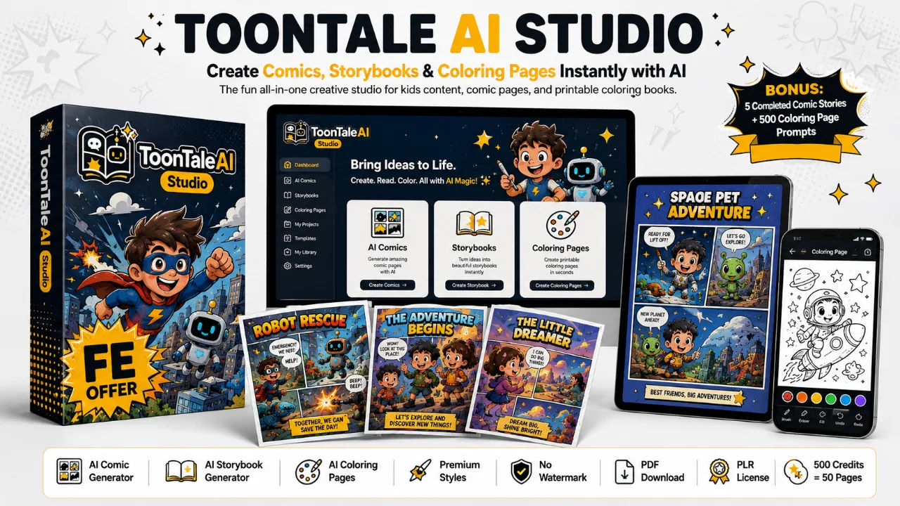 ToonTale AI Studio Review: Create AI Comic Stories and Coloring Pages From Simple Ideas