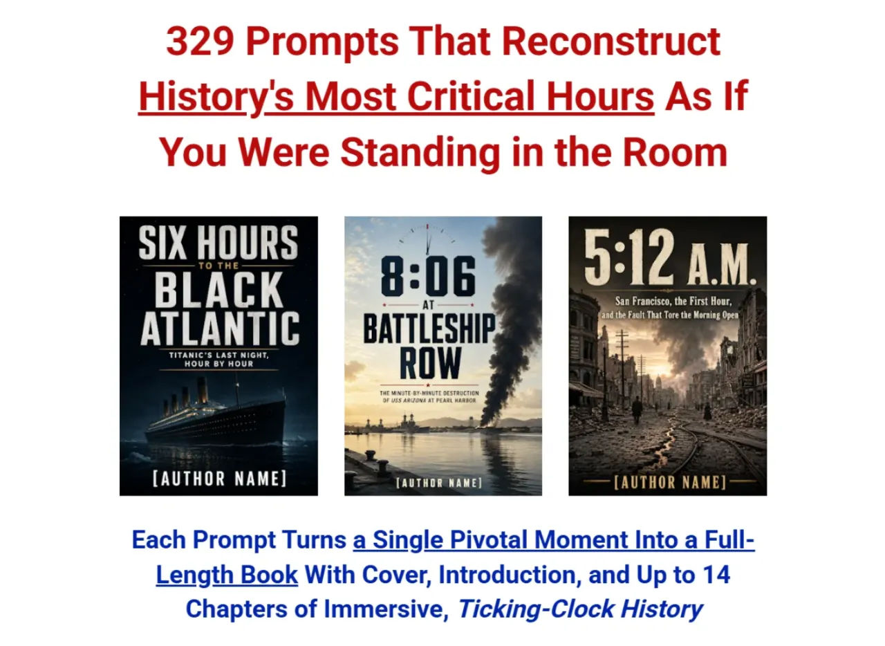 329 Prompts for History’s Most Critical Hours: I Built 12 Publishable History Books in 3 Days (No Archives Required)