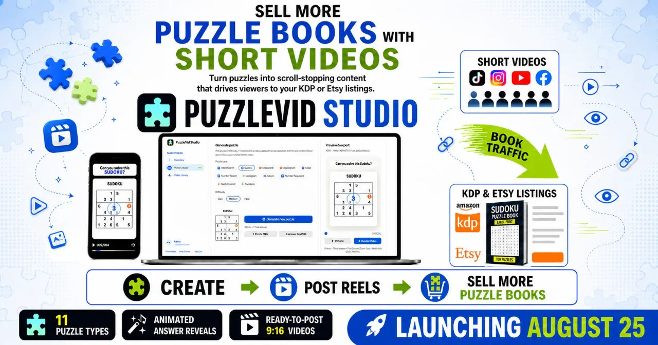 PuzzleVid Studio Review: Turning Puzzle Books Into Traffic