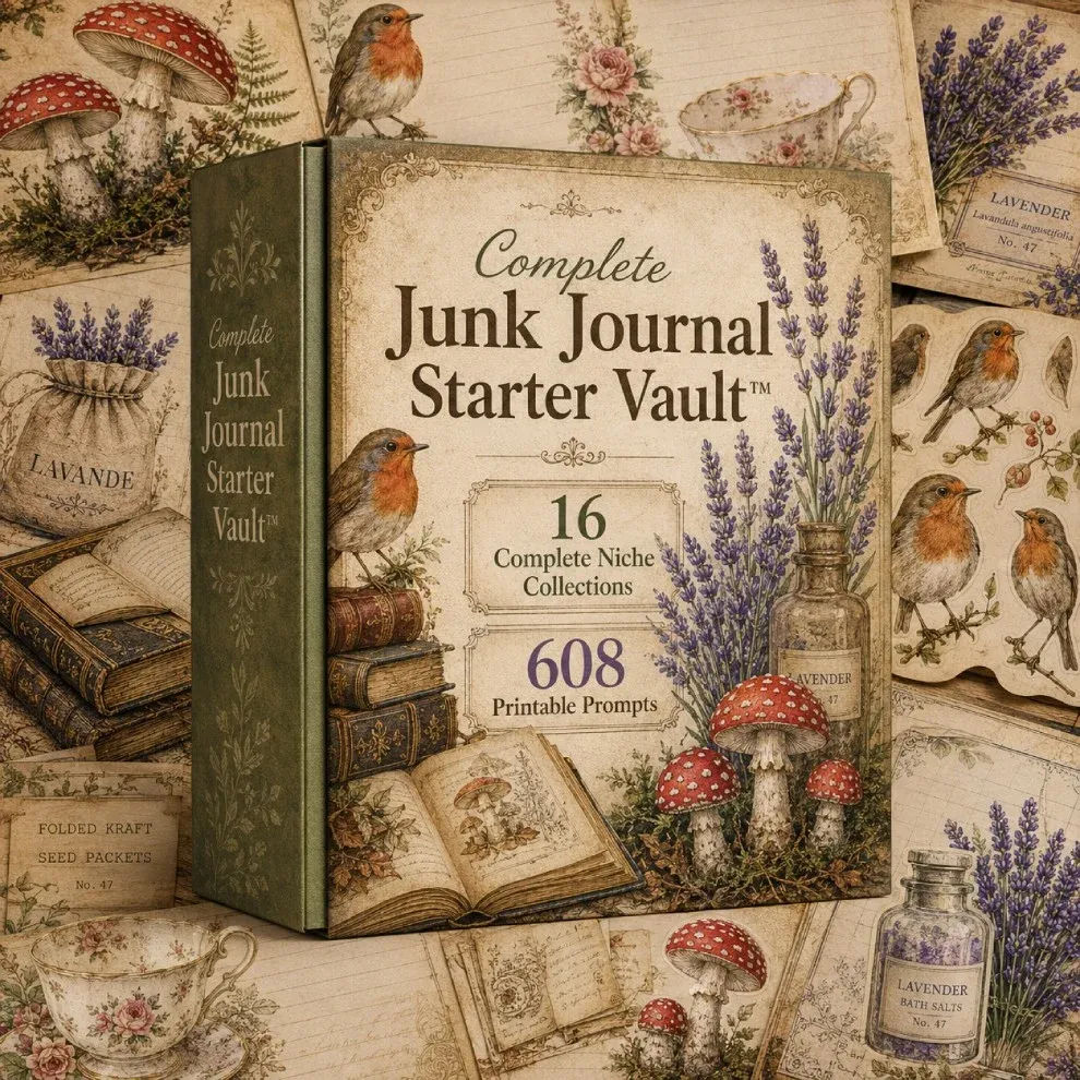 608 Junk Journal Printable Prompts Starter Vault Review