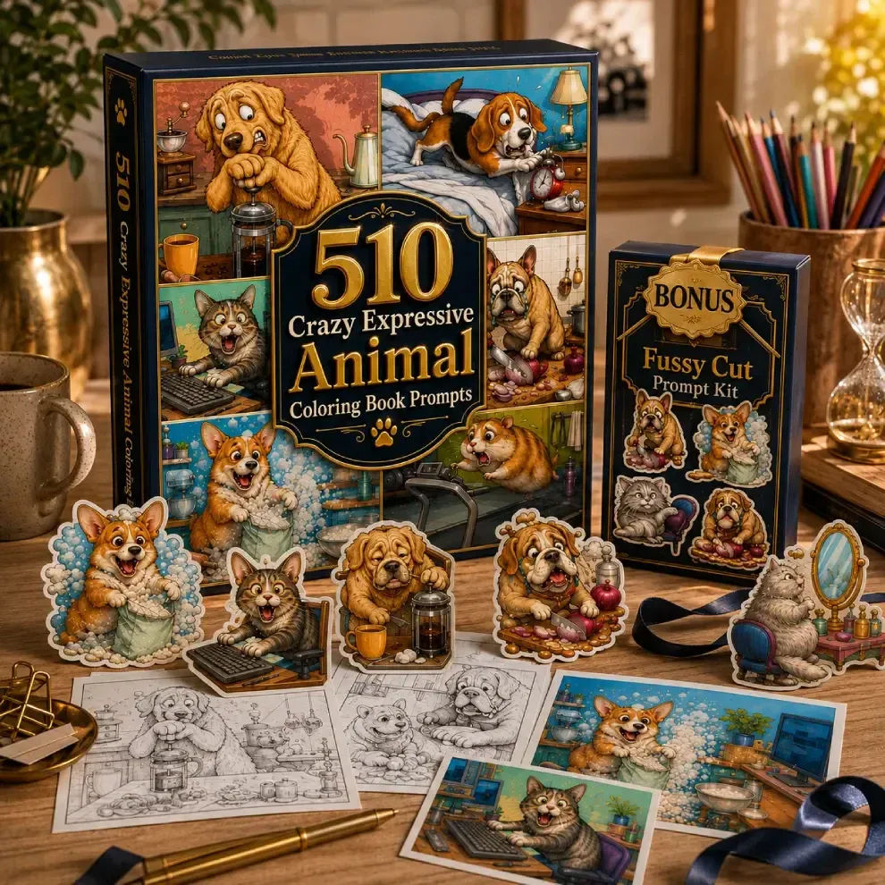 510 Crazy Expressive Animal Coloring Book Prompts Review