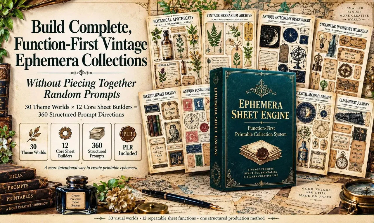 Ephemera Sheet Engine Review: 360 Prompts, One Catch