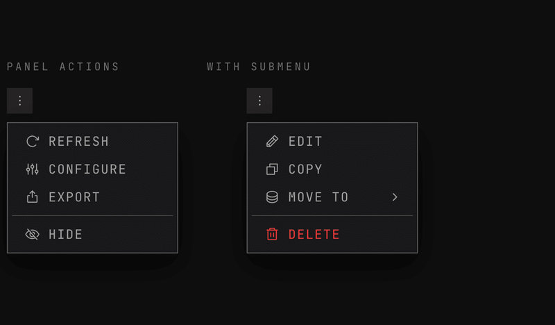 Panel Menu