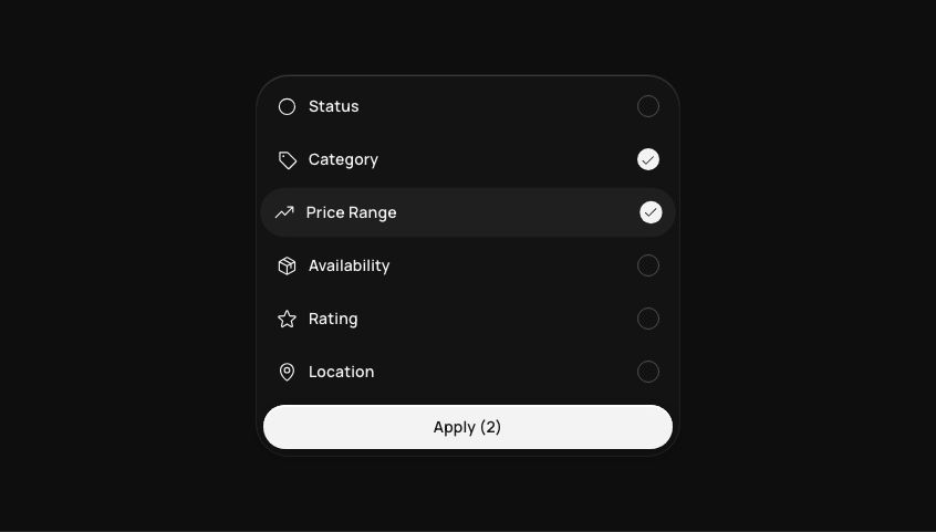 Filter Menu