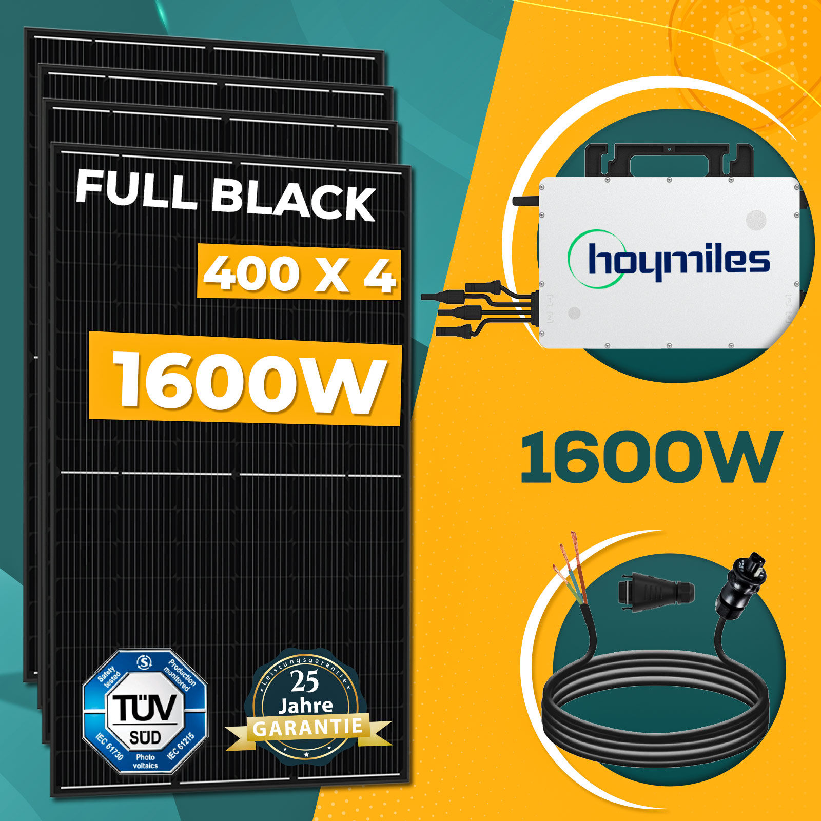 2000W/1600W Balkonkraftwerk- Mit 500W Solarmodule, Hoymiles