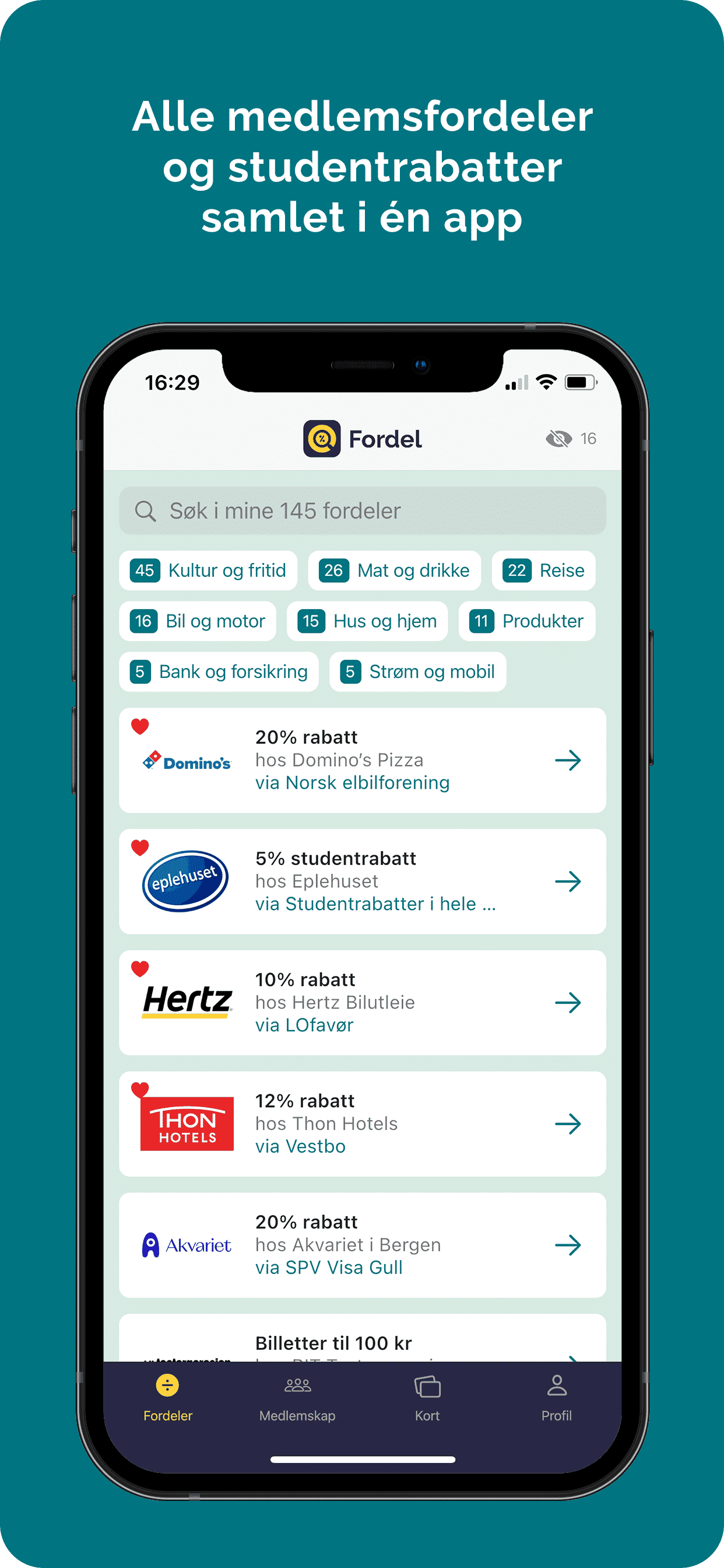 Fordel - Alle dine medlemsfordeler samlet i én app