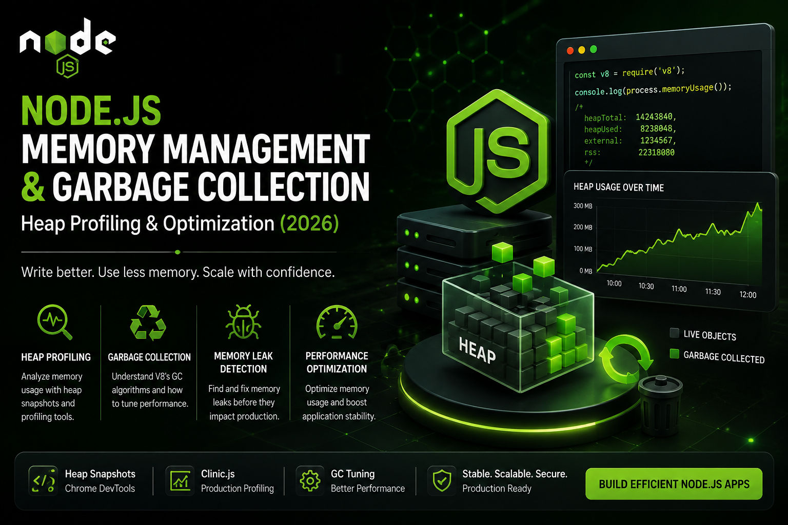 Node.js Memory Management & Garbage Collection: Heap Profiling & Optimization (2026)