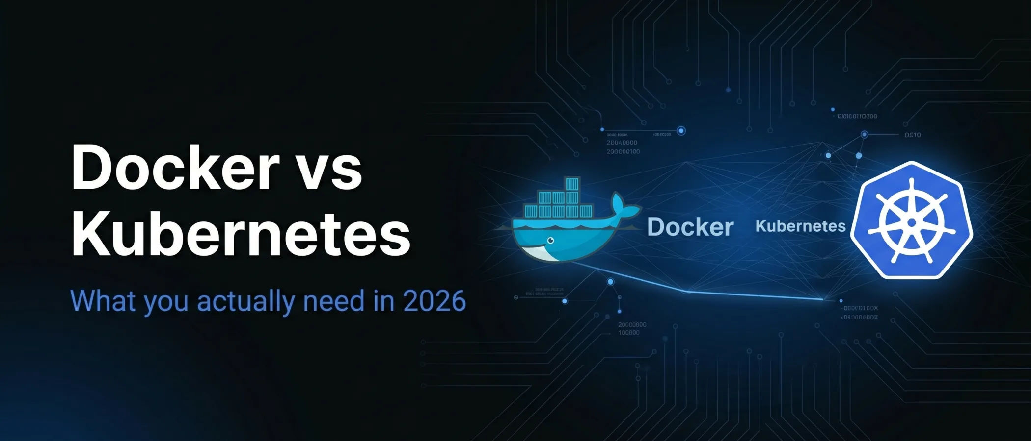 Docker and Kubernetes logos representing container orchestration