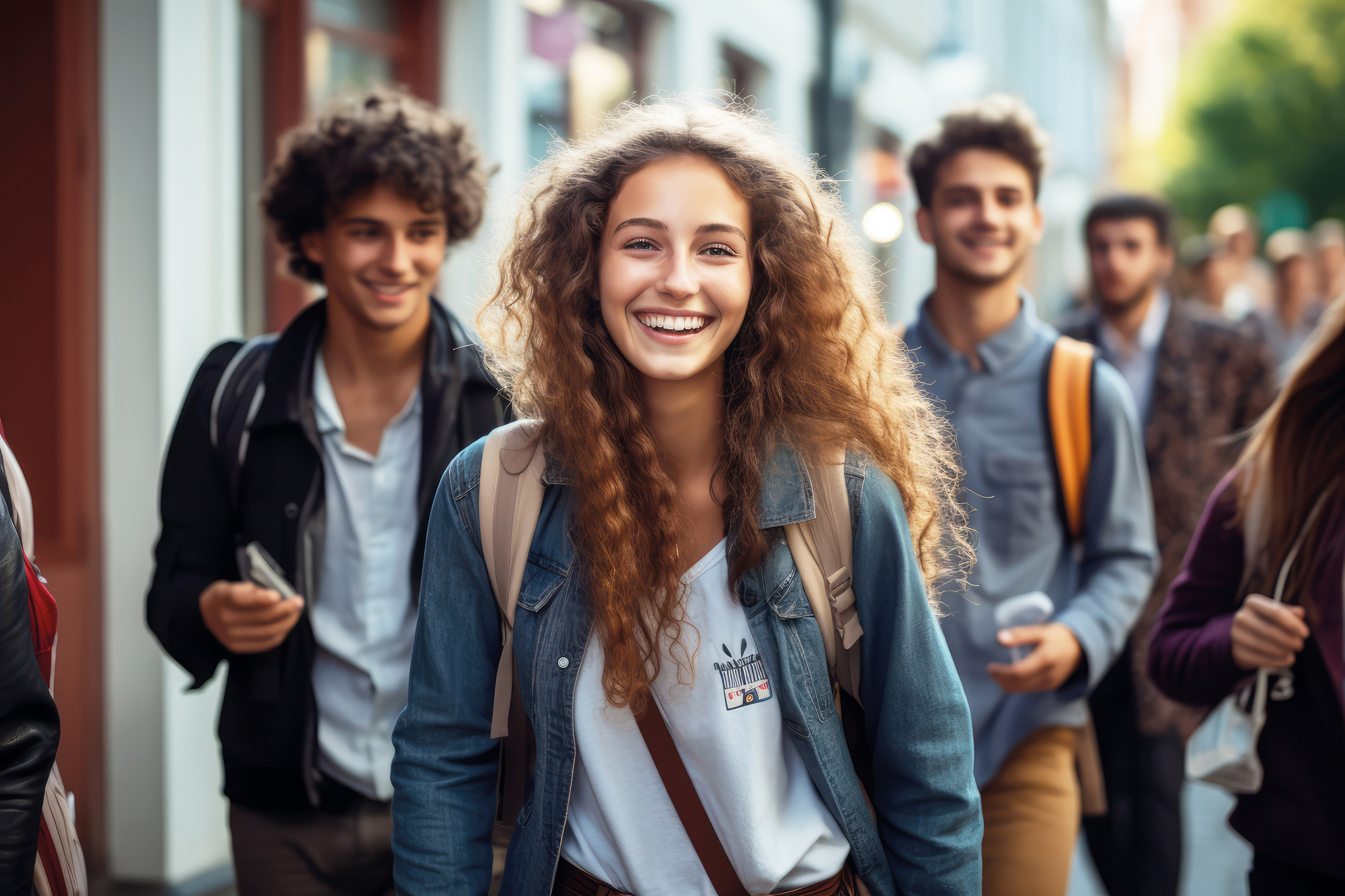 Schülerinnen und Schüler des Almuni Clubs der Akademie St.Gallen lachen in die Kamera