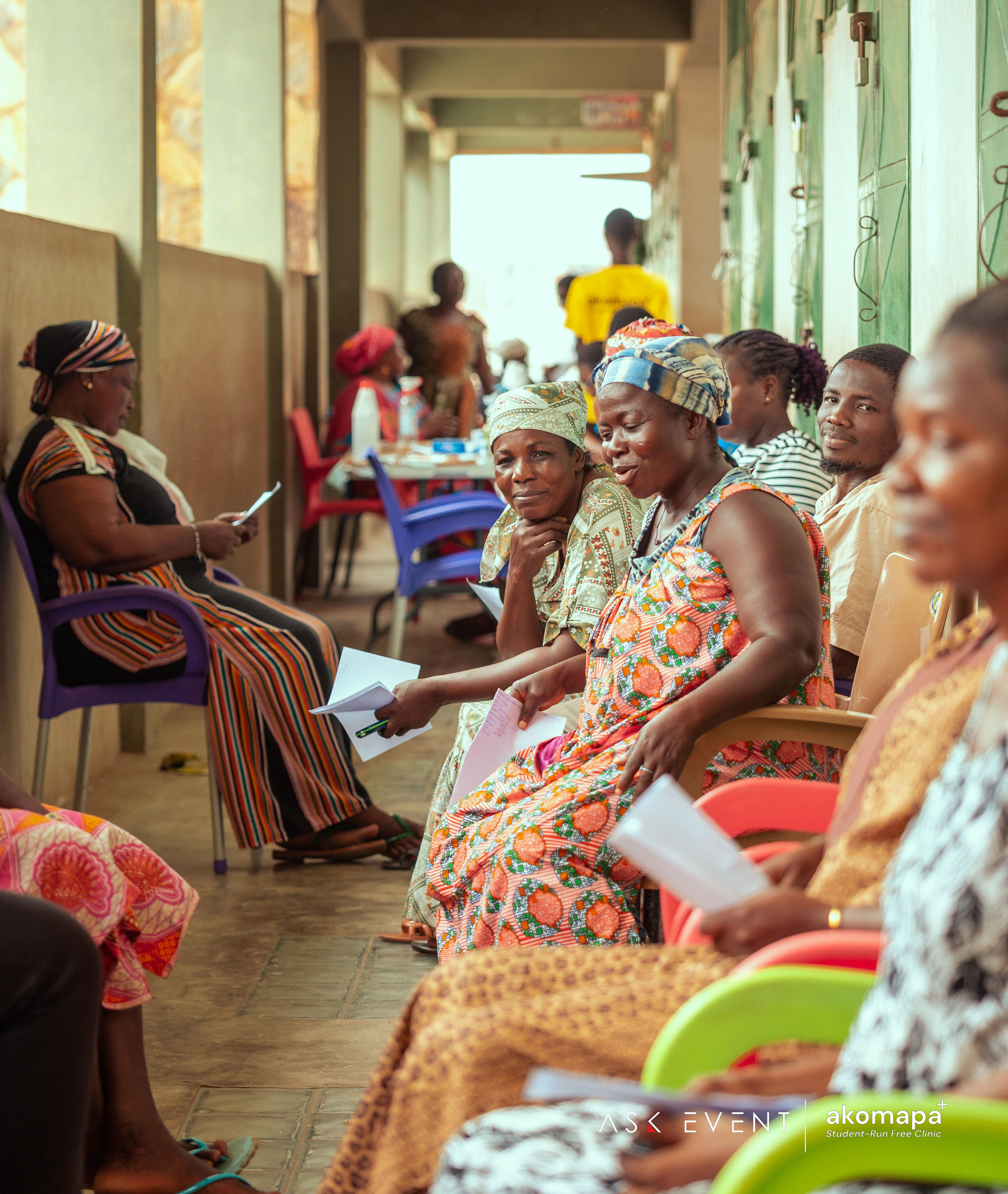 Community health screening taking place in Ghana