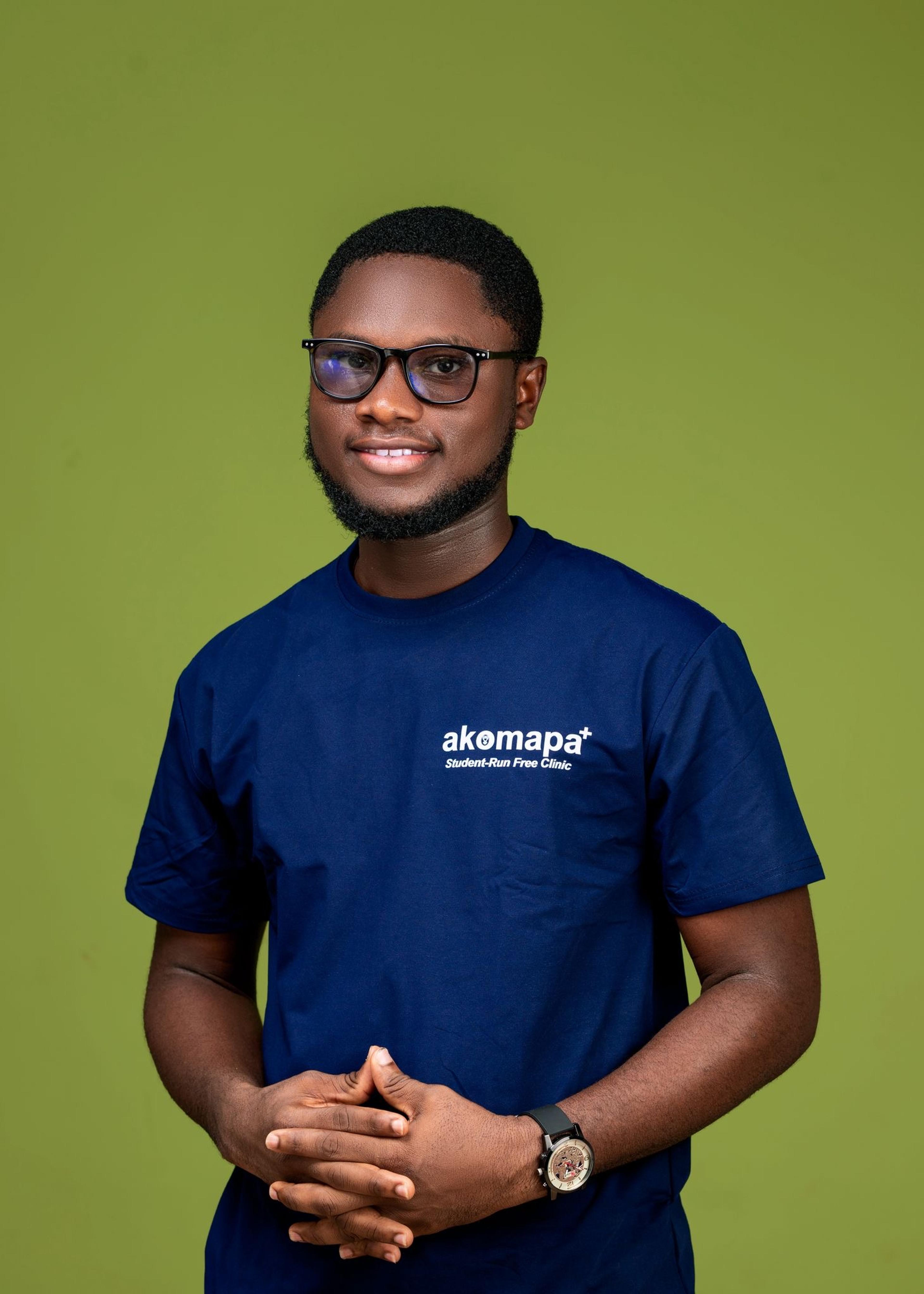 Portrait of Prince Nyarko, Community Engagement Liaison at Akomapa–UCC Community Health Hub