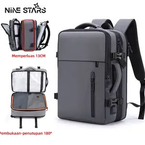 Nine stars Tas perjalanan bisnis yang dapat diperluas ransel berkapasitas besar dengan antarmuka USB