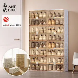 ANTBOX Lemari Kabinet Sepatu Kapasitas 12 - 40 Pasang Rak Lipat Minimalis Anti Debu Serbaguna