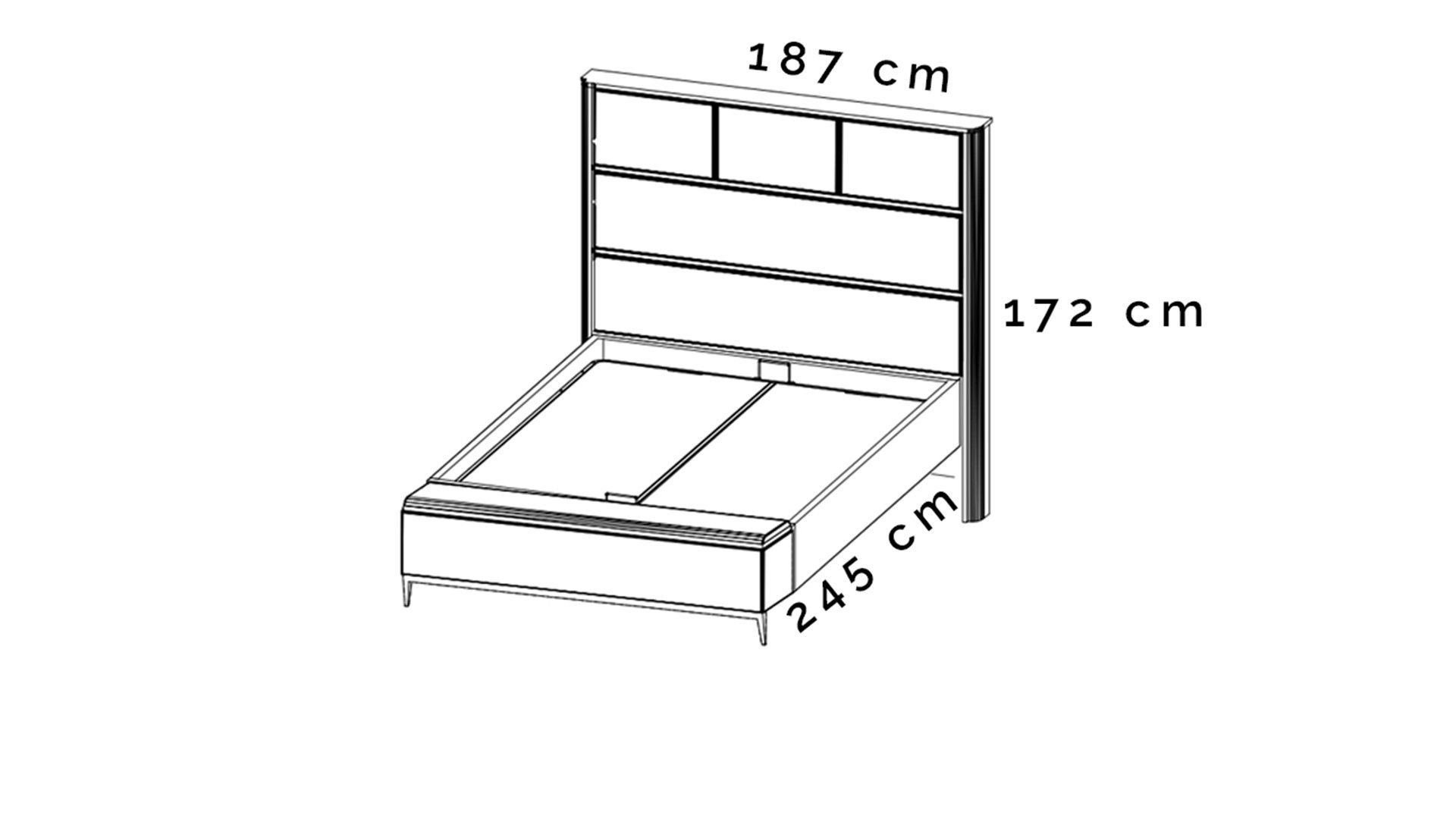 Kapadokya 160 cm Karyola Bençli (Panosuz)