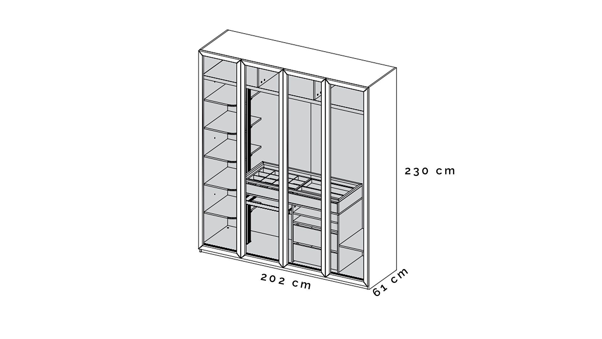 Kapadokya 200 cm Dolap