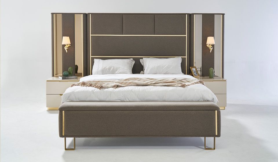 Kapadokya 180 cm Bed with Bench&Board