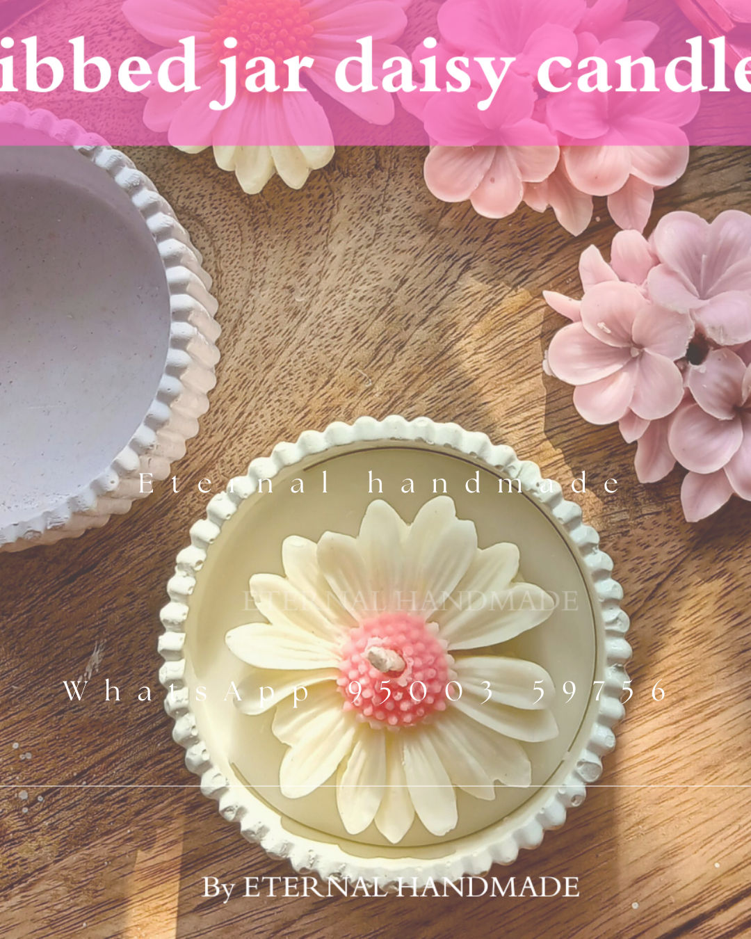 Daisy Ribbed jar candles