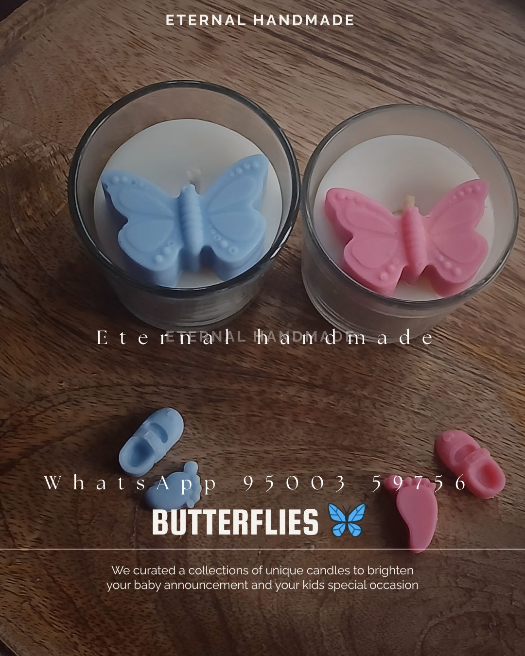 Butter fly themed shot glass candles